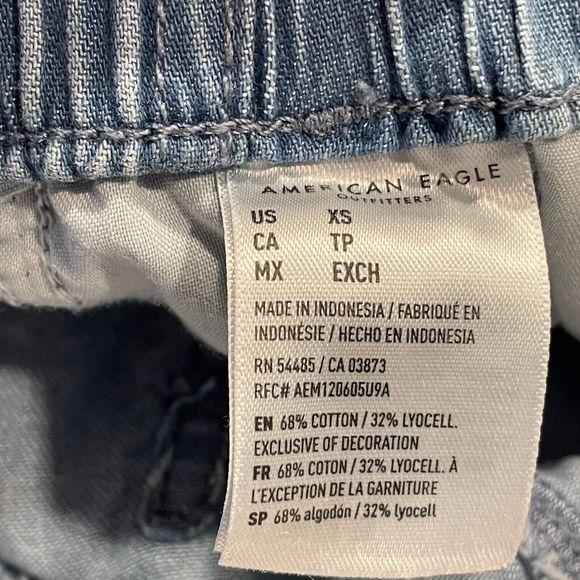 American Eagle Lyocell Denim Shorts Womens Size XS Pockets Drawstring Pull On - Picture 4 of 9